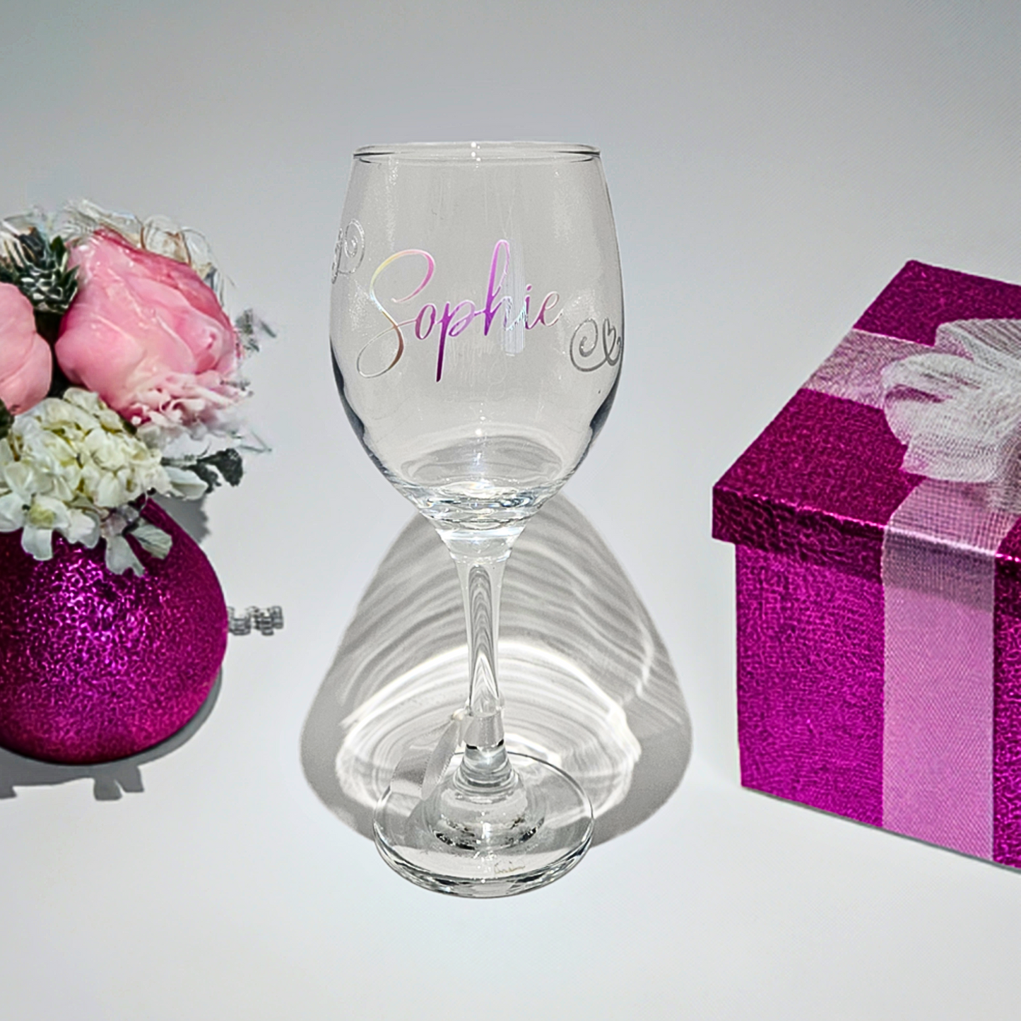 Personalised Luxury Wine Glass | Custom Birthday Gift For Her.