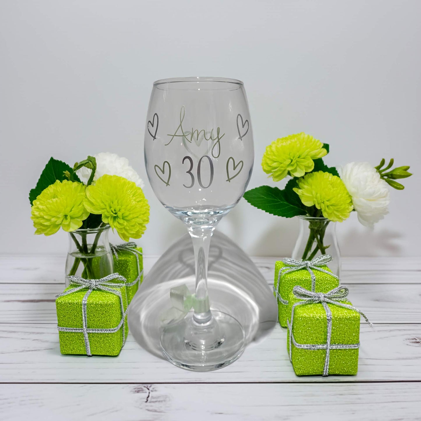 Personalised Keepsake Wine Glass For Milestone Birthday | Custom Wine Glass For Her, Friend