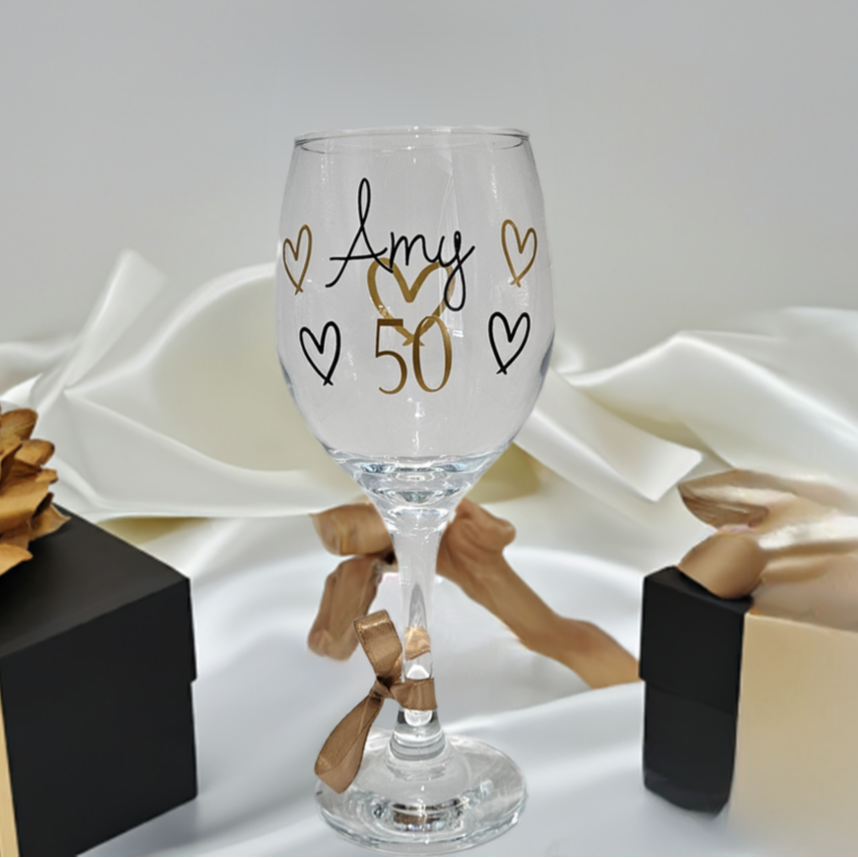 Personalised Any Age Wine Glass For 18th 21st Birthday