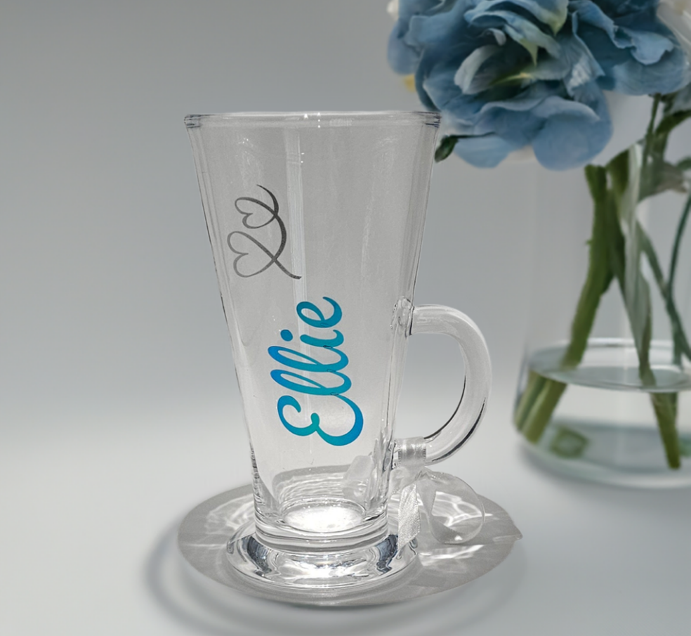 Personalised Custom Luxury Latte Hot Chocolate Glass Gift For Any Occasion