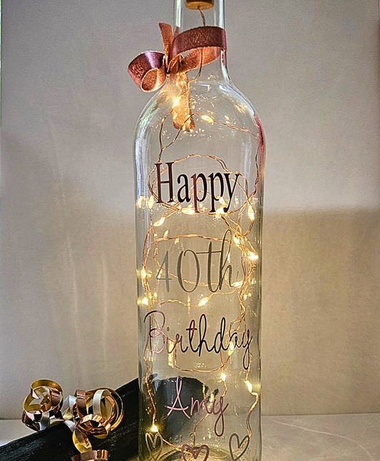 Personalised LED Light Up Bottle | Custom Milestone Age Gift