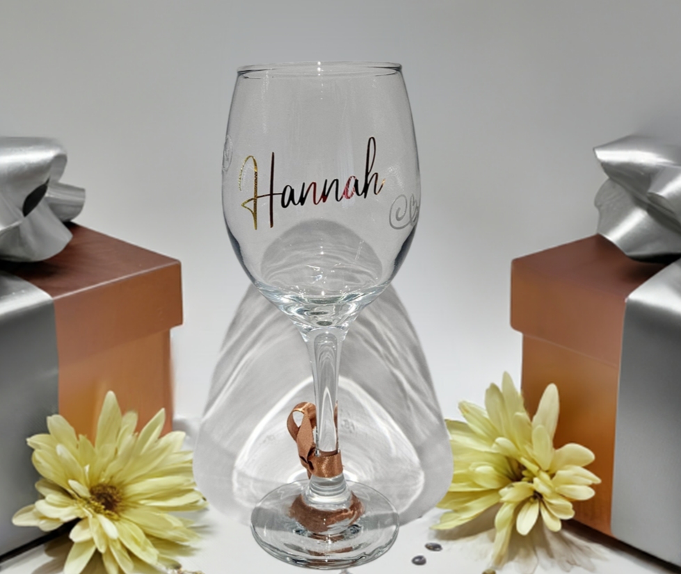 Rose Gold Wine Glass For Her