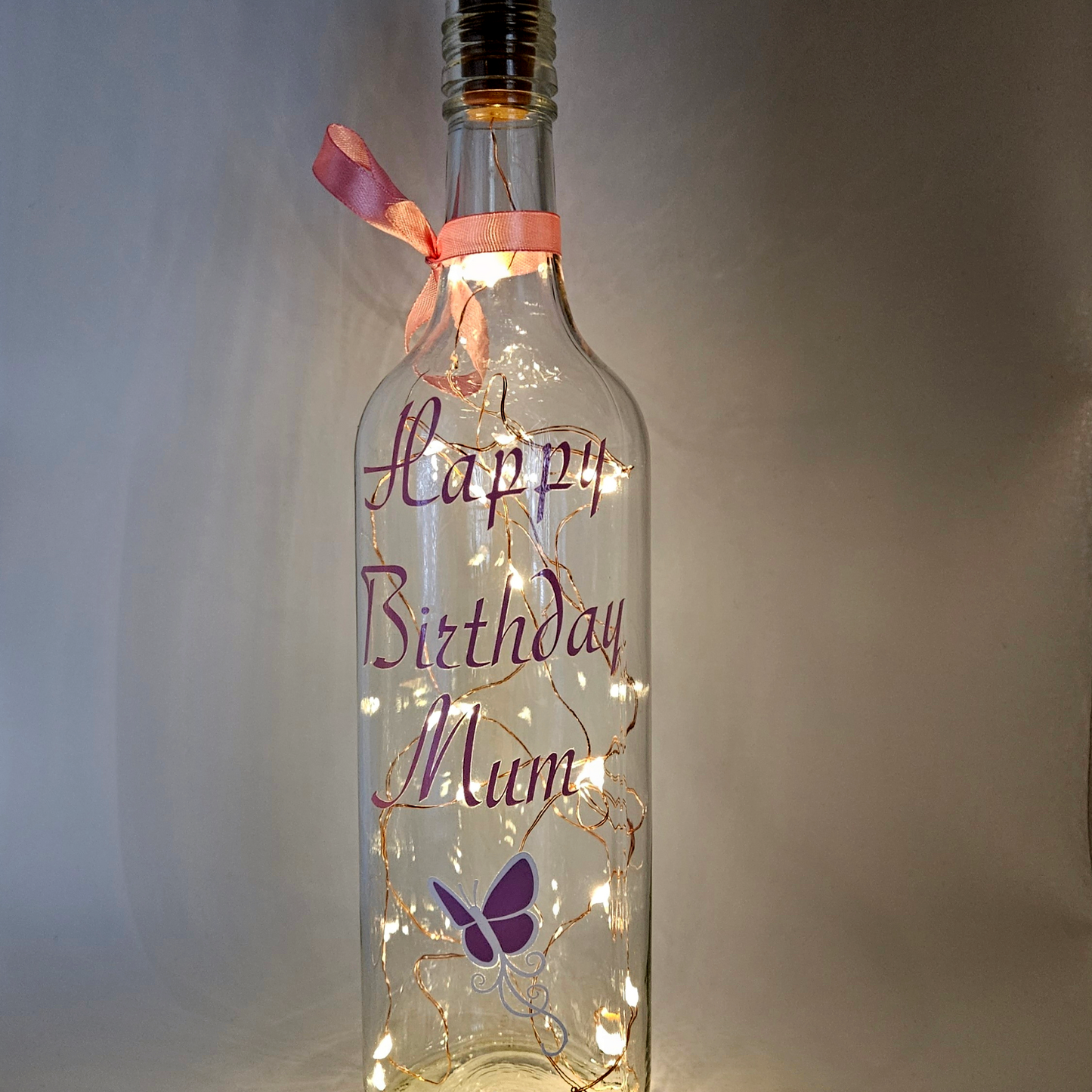 Personalised Butterfly LED Light Up Bottle | Unique Birthday Gift For Mum