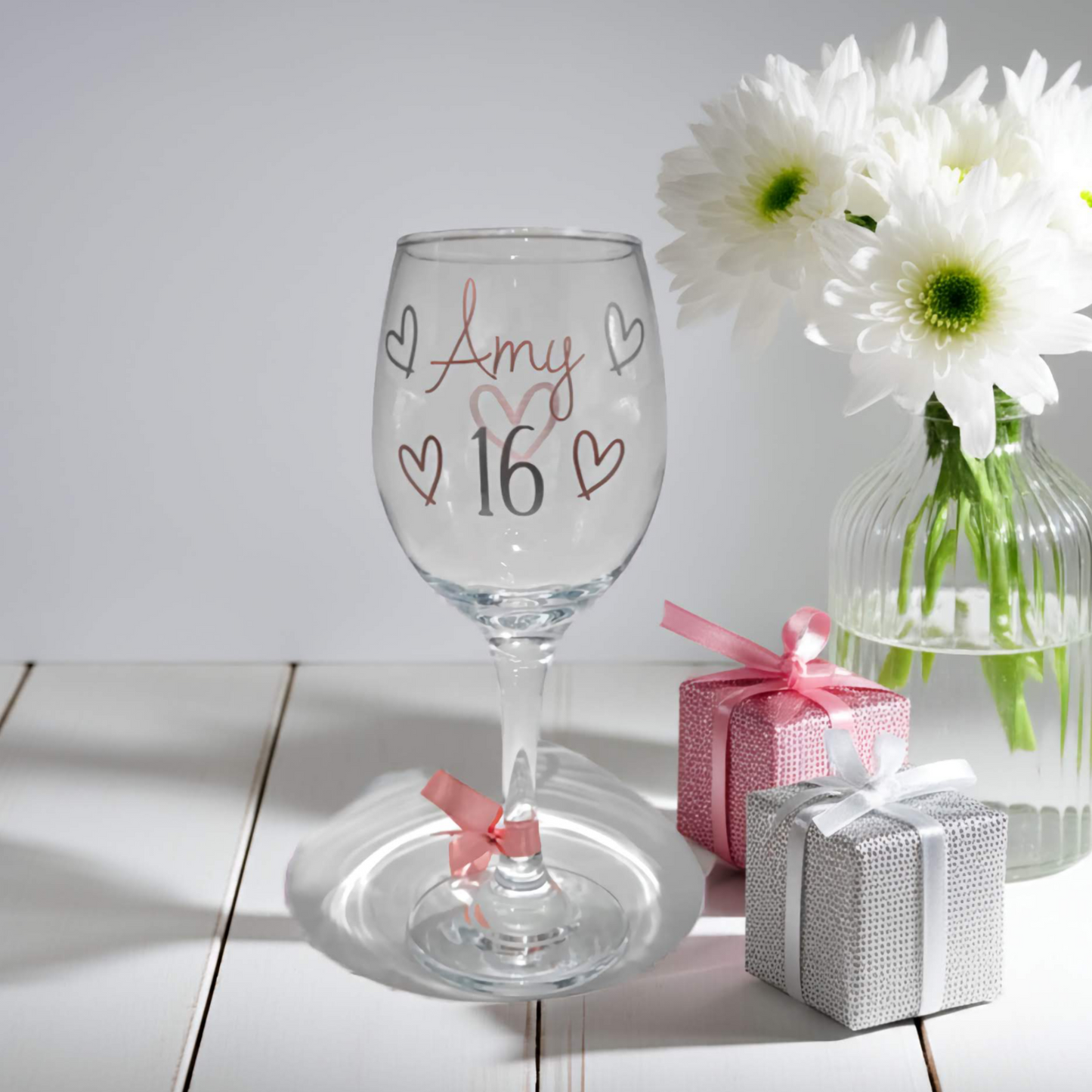 Personalised Keepsake Wine Glass For Milestone Birthday | Custom Wine Glass For Her, Friend