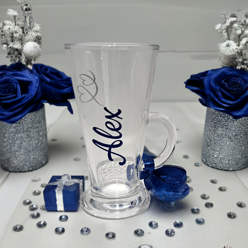Personalised Hot Chocolate Glass For Any Occasion | Custom Luxury Latte, Coffee Glass Gift For Her.
