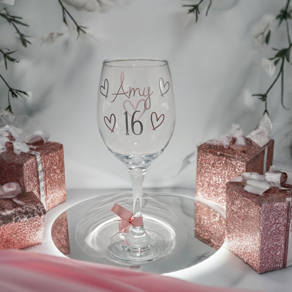 Personalised Wine Glass | 18th, 21st, 30th Birthday Gift for Her | Custom Keepsake Gift
