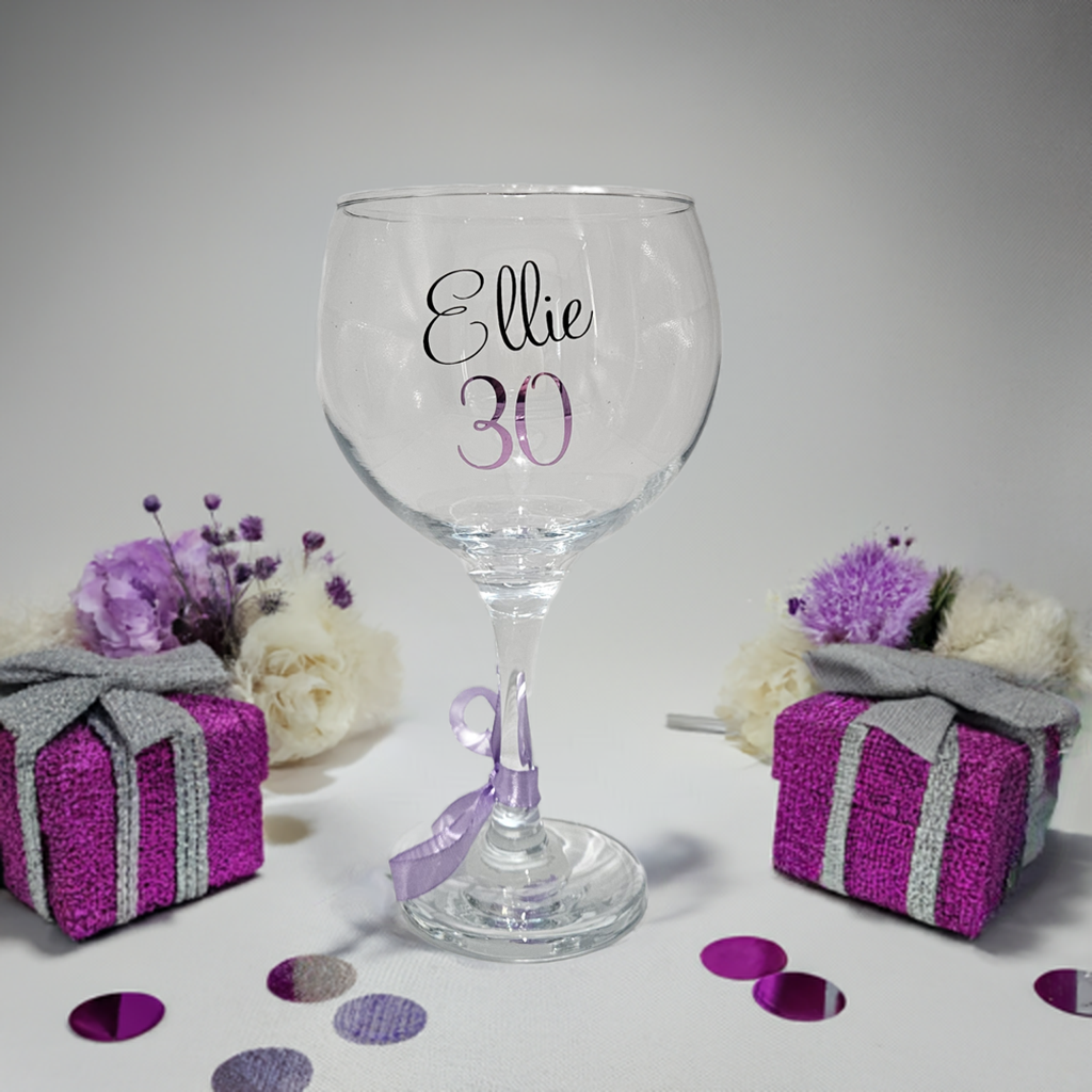 Luxury Personalised Gin Glass/Handmade Cocktail Glass For 18th 21st Birthday/Custom Keepsake Gin Glass For Milestones