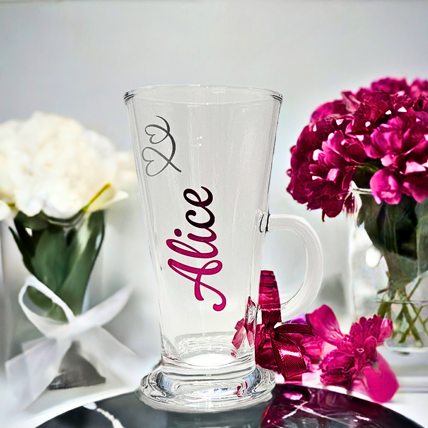 Personalised Latte Glass For Her | Luxury Gift For Coffee Lover.