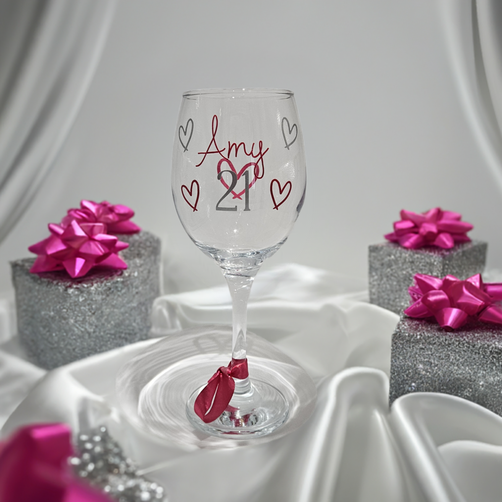 Personalised Wine Glass | 18th, 21st, 30th Birthday Gift for Her | Custom Keepsake Gift