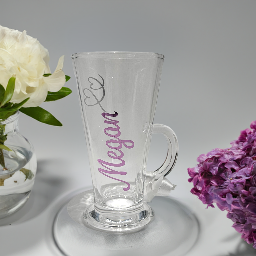 Luxury Personalised Latte Glass/Custom Hot Chocolate/Coffee Glass/Any Occasion Gift For Her.