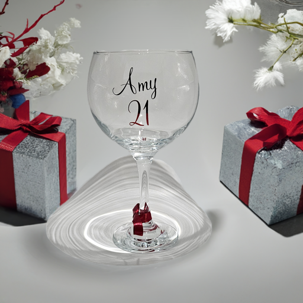 Personalised Keepsake Gin Glass For Her/Custom Cocktail Glass For 18th 21st 30th/Luxury Gin Glass For Milestone Birthdays.
