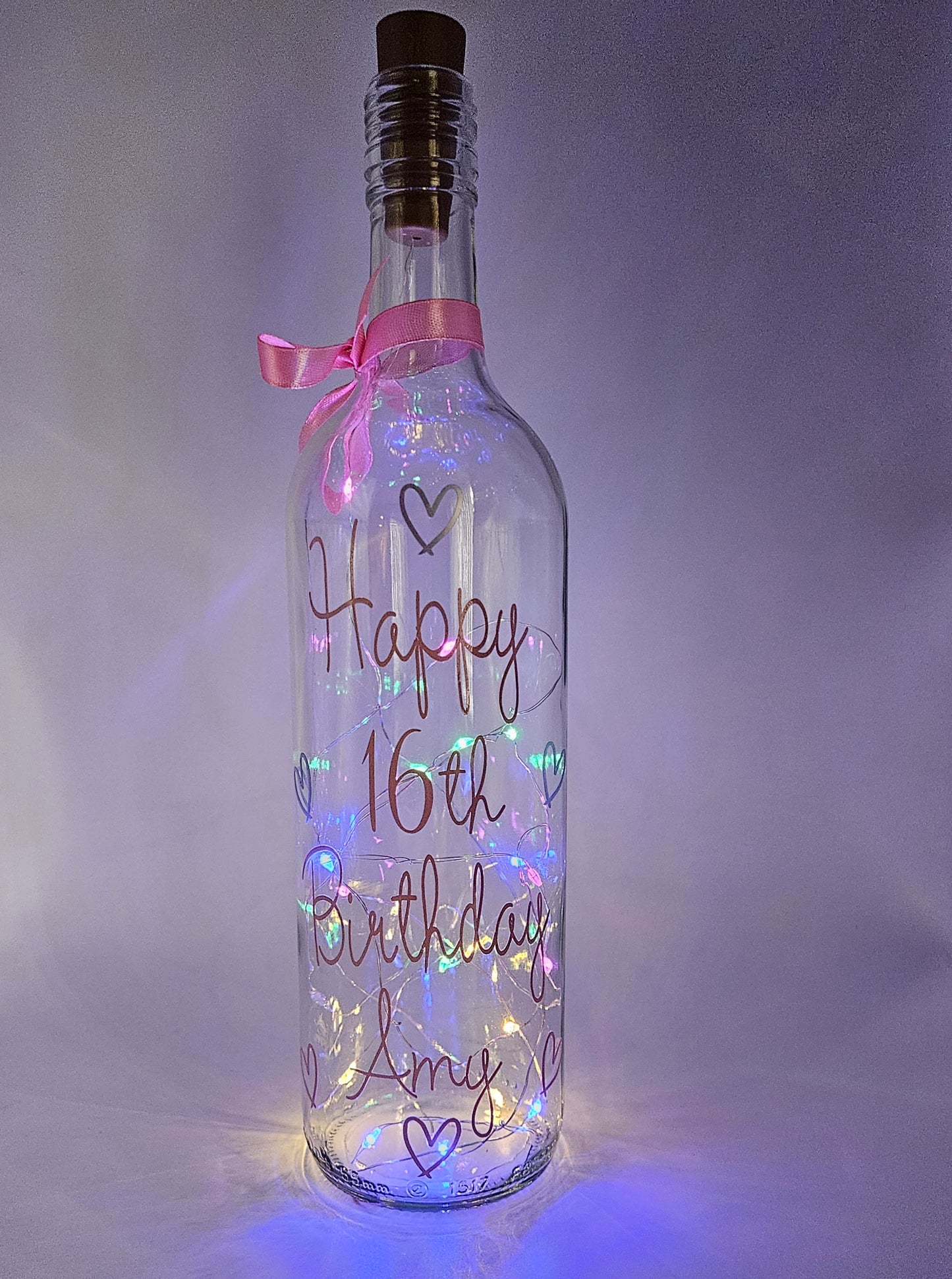 Personalised Light Up Bottle/Light Up Bottle/Any Occasion Gift For Her.