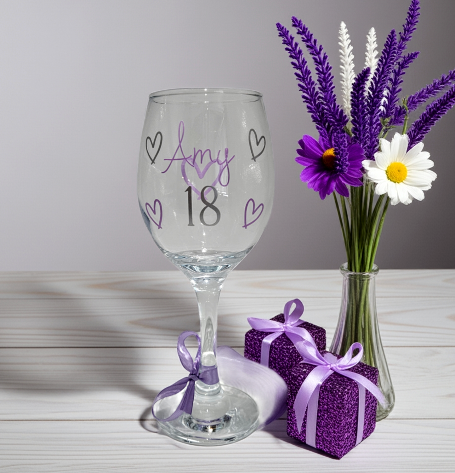 Personalised Keepsake Wine Glass For Milestone Birthday | Custom Wine Glass For Her, Friend