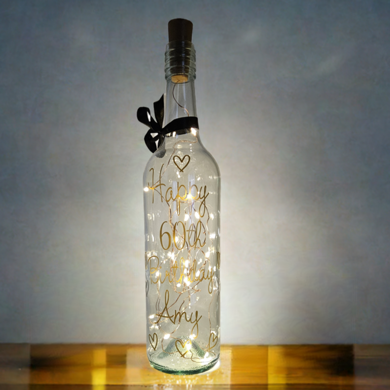 Personalised Light Up Bottle |  Custom LED Light Up Bottle | Any Occasion Gift For Her.