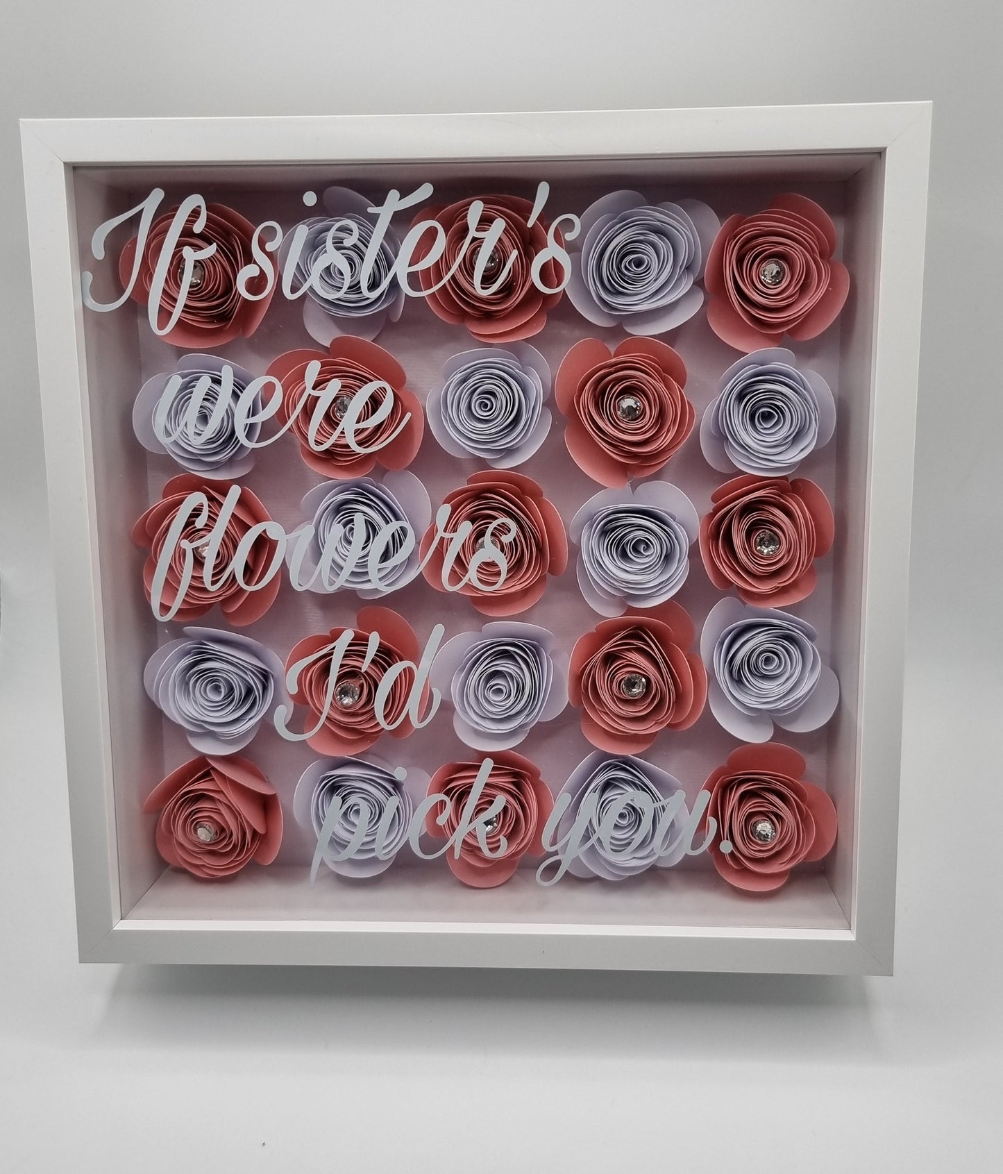 Personalised Luxury 3D Shadow Box With Hand-Rolled Flowers/Shadow Box Gift For Her