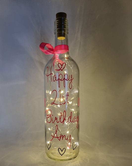 Personalised Light Up Bottle/Light Up Bottle/ Any Occasion Gift For Her
