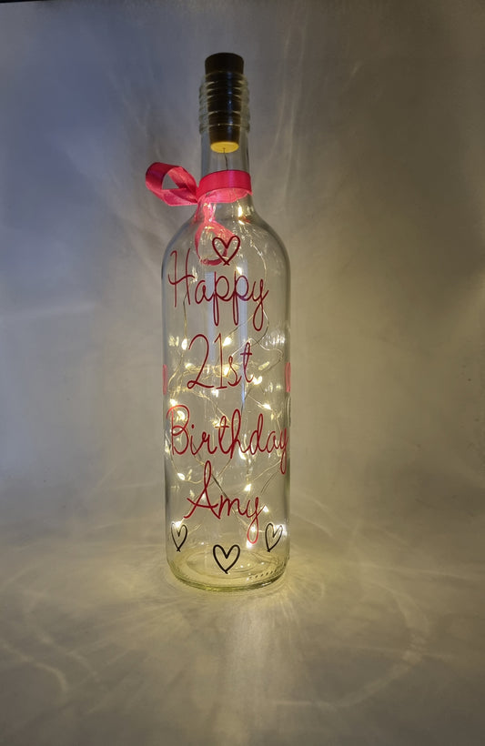 Personalised Light Up Bottle/Light Up Bottle/ Any Occasion Gift For Her