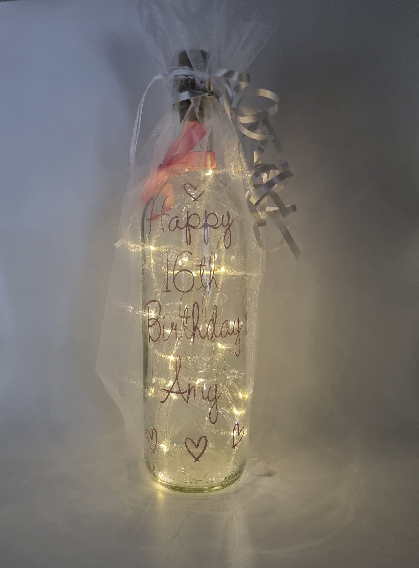 Personalised Light Up Bottle/Light Up Bottle/Any Occasion Gift For Her.