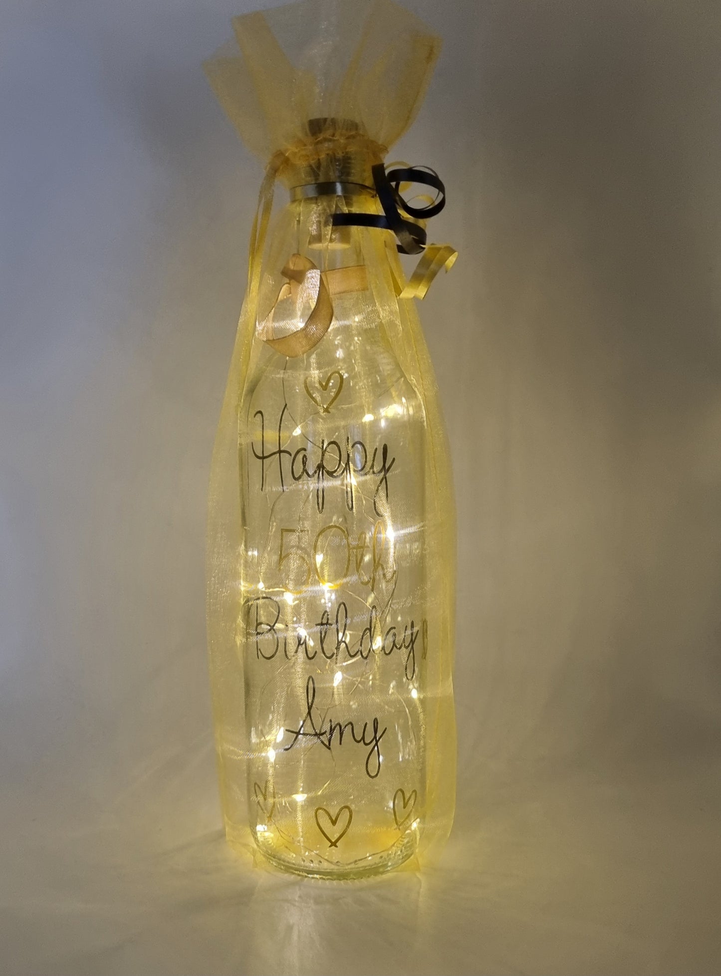 Personalised LED Light Up Bottle/Light Up Bottle/Any Occasion Gift For Her.