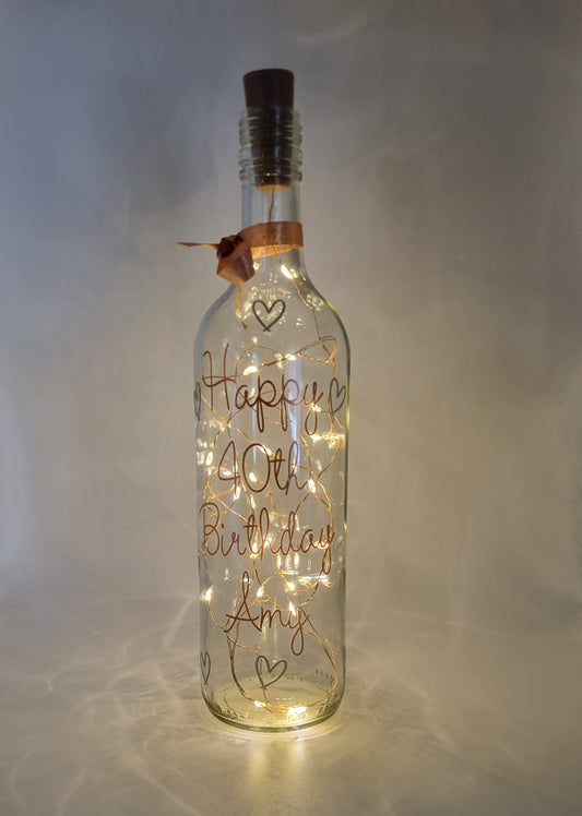 Personalised LED Light Up Bottle /Light Up Bottle/Any Occasion Gift For Her.