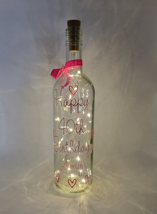 Personalised Light Up Bottle/Light Up Bottle/Any Occasion Gift For Her.