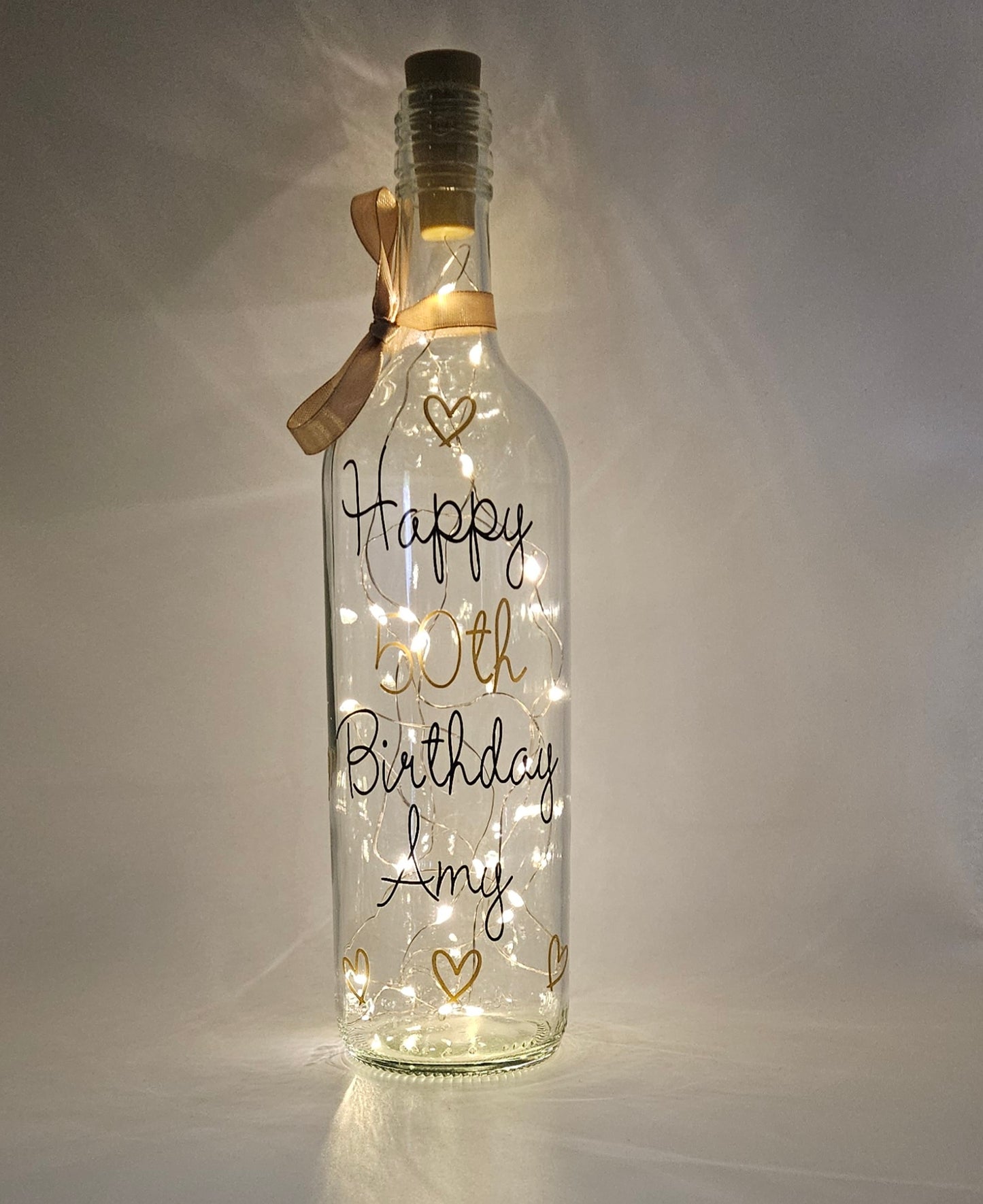 Personalised LED Light Up Bottle/Light Up Bottle/Any Occasion Gift For Her.