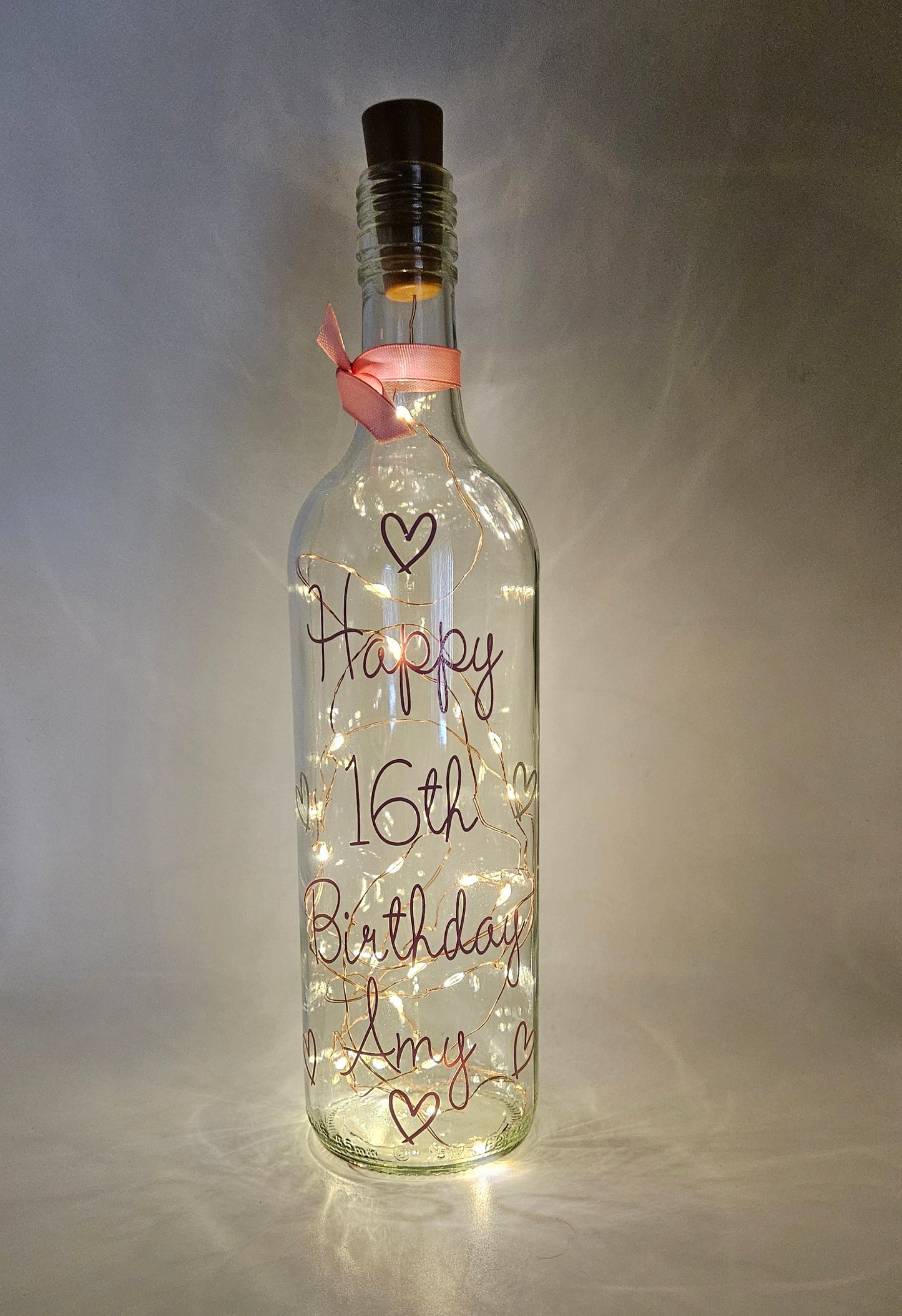 Personalised Light Up Bottle/Light Up Bottle/Any Occasion Gift For Her.