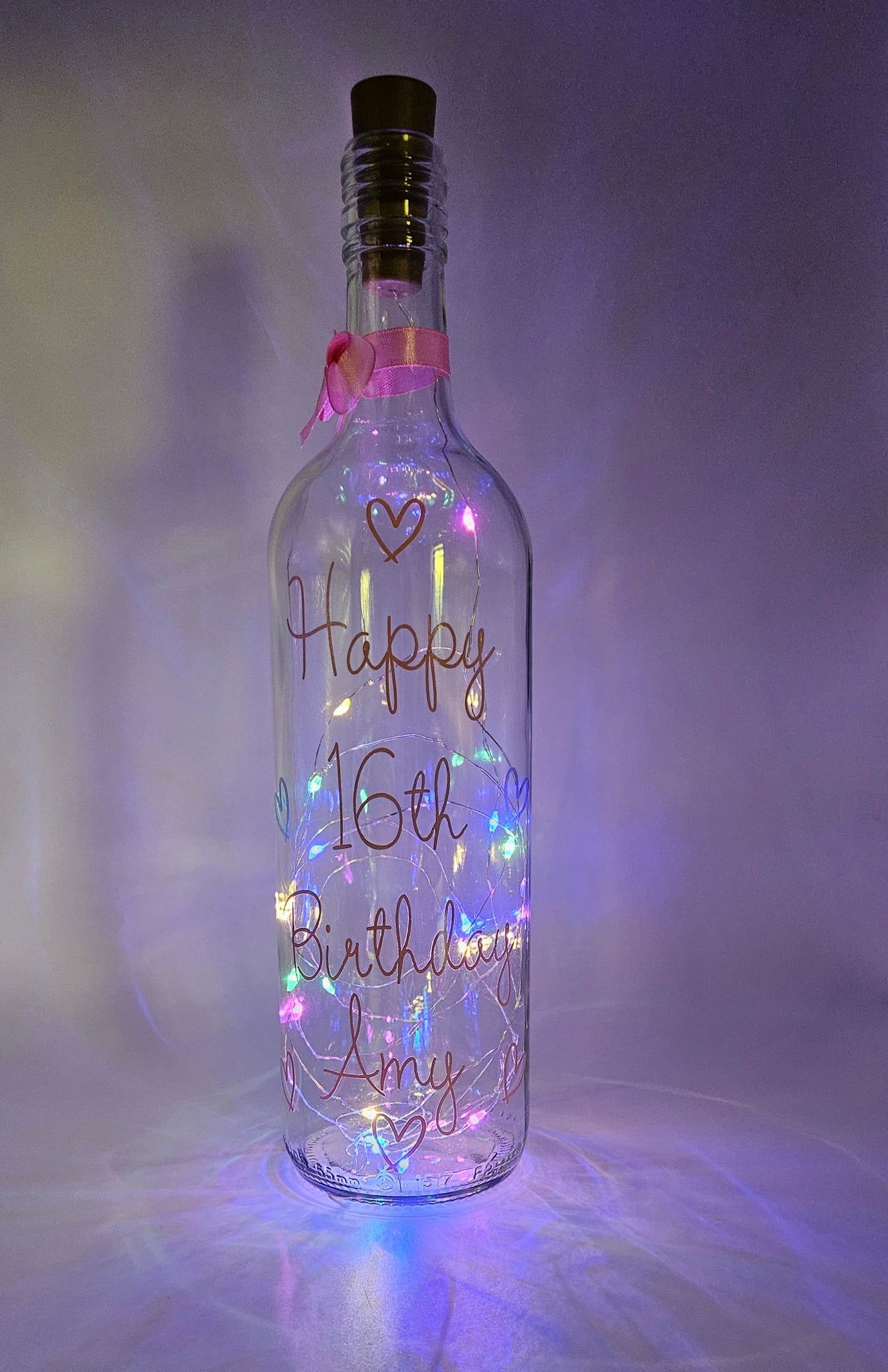 Personalised Light Up Bottle/Light Up Bottle/Any Occasion Gift For Her.