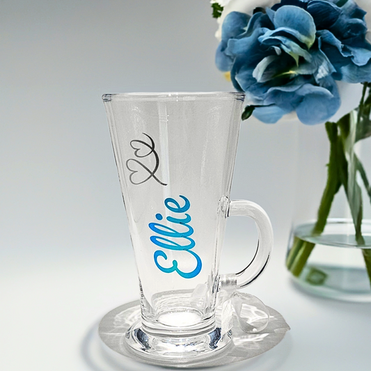 Personalised Latte Glass For Her | Luxury Gift For Coffee Lover.