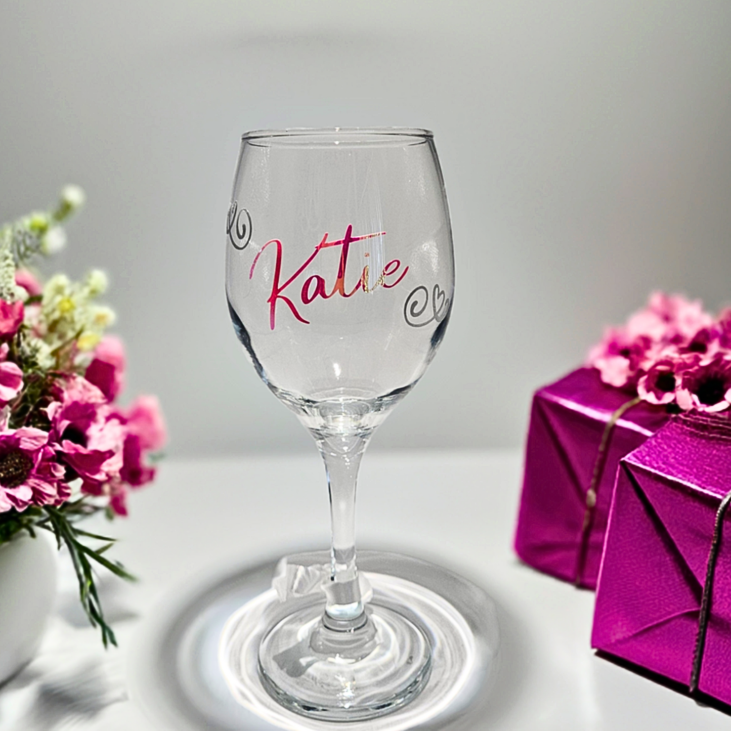 Personalised Luxury Wine Glass | Custom Birthday Gift  For Her.