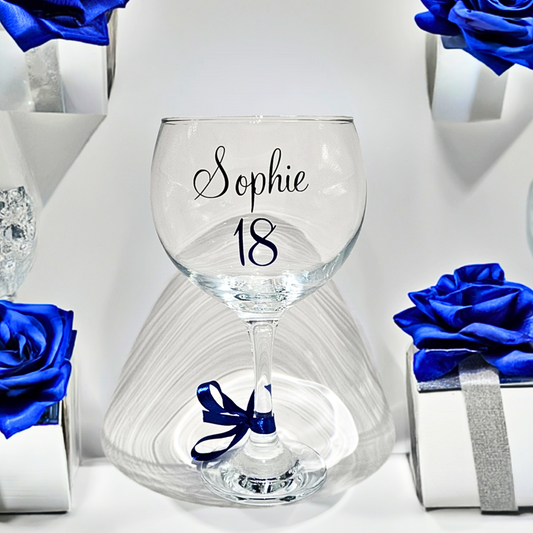 Personalised 18th Birthday Gin Glass | Keepsake For Milestones | Custom Age Gift For Her.