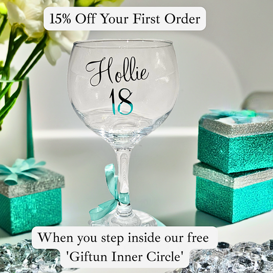 Personalised 18th Birthday Gin Glass  | Custom Age Keepsake | Milestone Gift For Her.