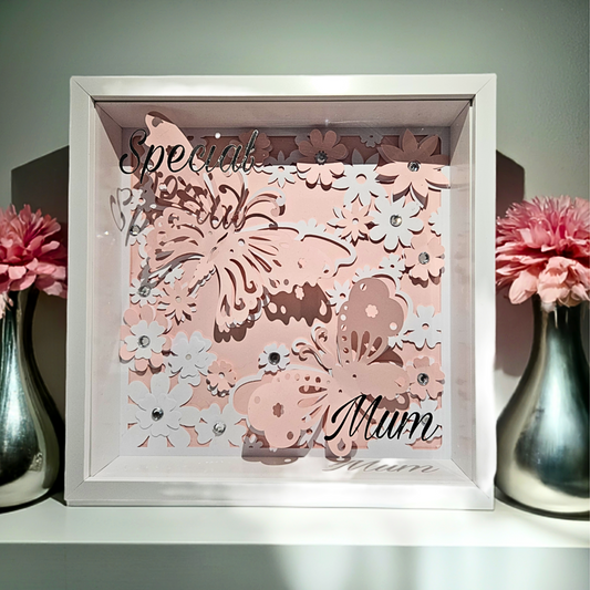 Personalised Luxury Butterfly 3D Shadow Box | Custom Keepsake Gift For Mum.