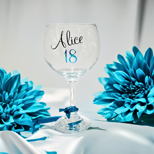Personalised 18th Birthday Gin Glass | Custom Age Gift For Her | Keepsake For Milestones.