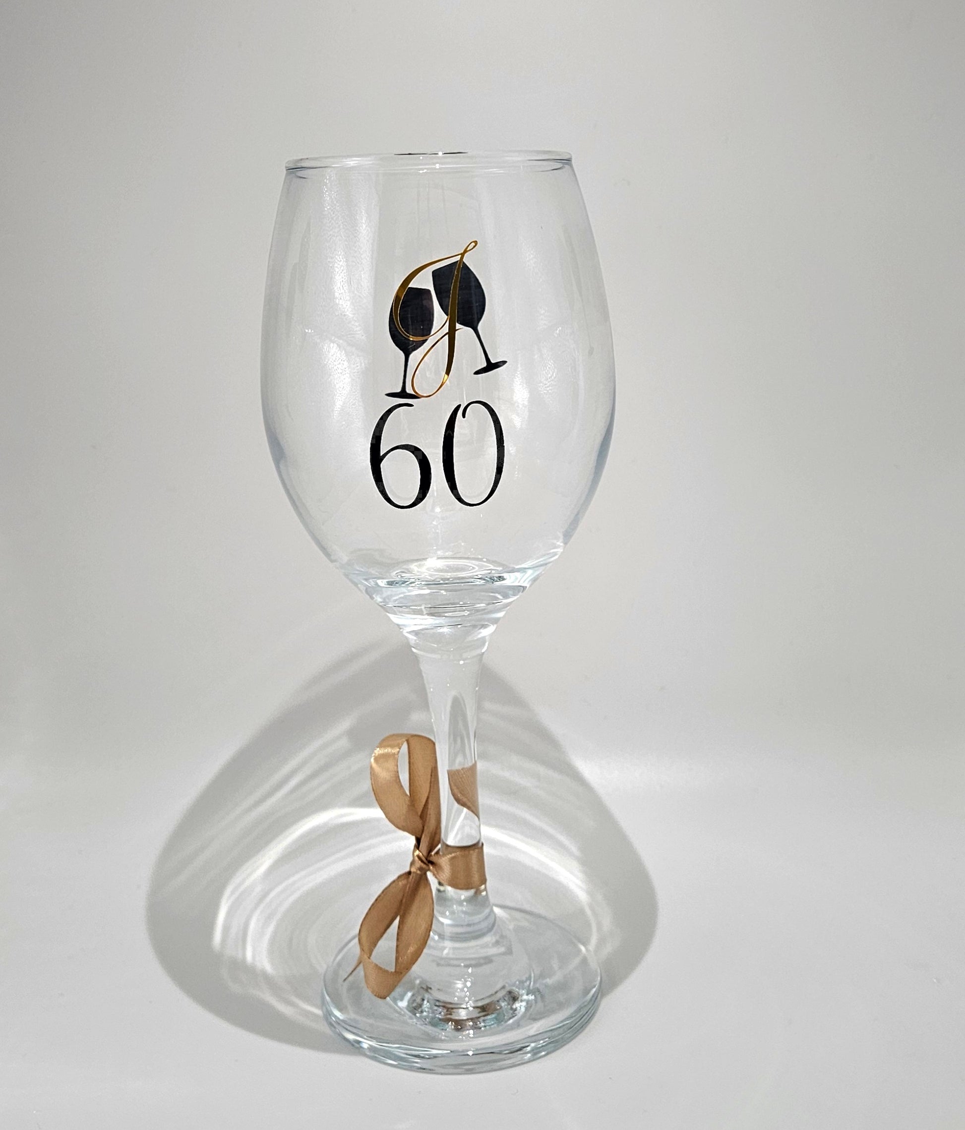 These large, Personalised Luxury Wine Glasses are decorated in high-quality crome vinyls. Choose between an opulent richness of ruby red or a timeless elegance of champagne gold decoration. Each glass is beautifully crafted to add a touch of sophistication to your celebration and is a perfect gift for milestone birthdays.