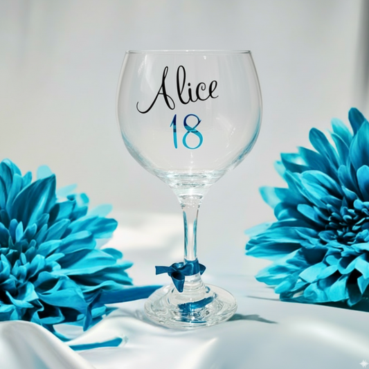 Personalised 18th Birthday Gin Glass | Custom Age Gift