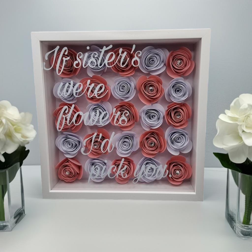 Flower Shadow Box Keepsake Gift For Her