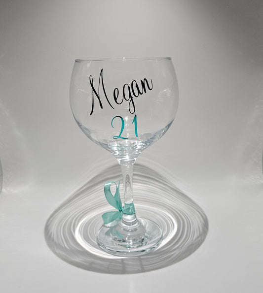 These bespoke Personalised Gin/Cocktail Glasses exude a simple elegance that would delight any gin lover celebrating a milestone birthday.
With our Complimentary Gift Wrapping Service, your gin glass will be presented in delicate satin white organza gift bags and beautifully decorated with luxury satin curling ribbon making this a lovely gift and keepsake.