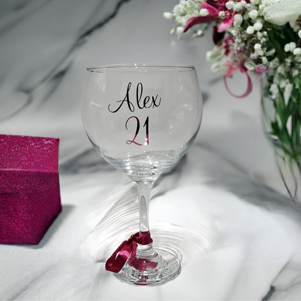 Personalised Gin Glass Keepsake Gift For Her