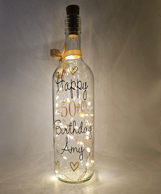 Personalised Light Up Bottle For Any Occasion Gift For Her