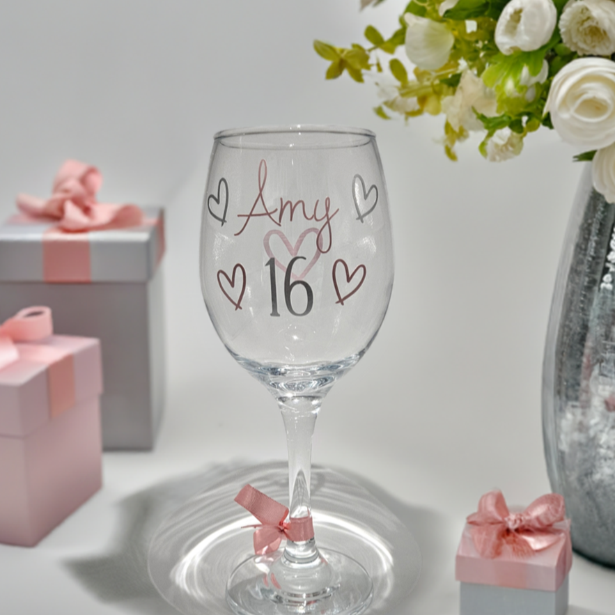 Personalised Custom Wine Glass 18th 21st Birthday For Her