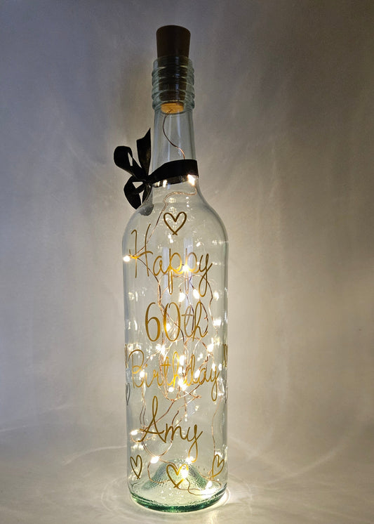 Personalised LED Light Up Bottle For Any Occasion Gift For Her