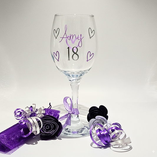 Personalised 18th Birthday Wine Glass | Custom Keepsake  | Milestone Gift For Her.