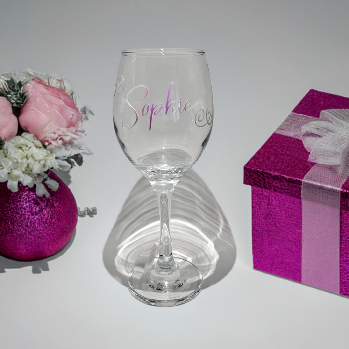 Personalised Luxury Wine Glass | Custom Birthday Present For Her | Luxury Wine Gift For Mum, Friend