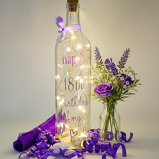 Personalised 18th Birthday Light Up Bottle | Custom Age Gift