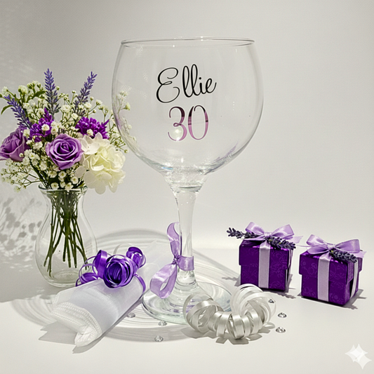 Personalised Milestone Gin Glass | Custom Age Birthday Gift