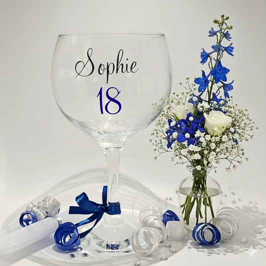 Personalised 18th Birthday Gin Glass | Custom Age Milestone Gift