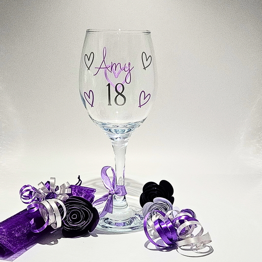 Personalised 18th Birthday Wine Glass | Custom Age Keepsake  | Milestone Gift For Her.