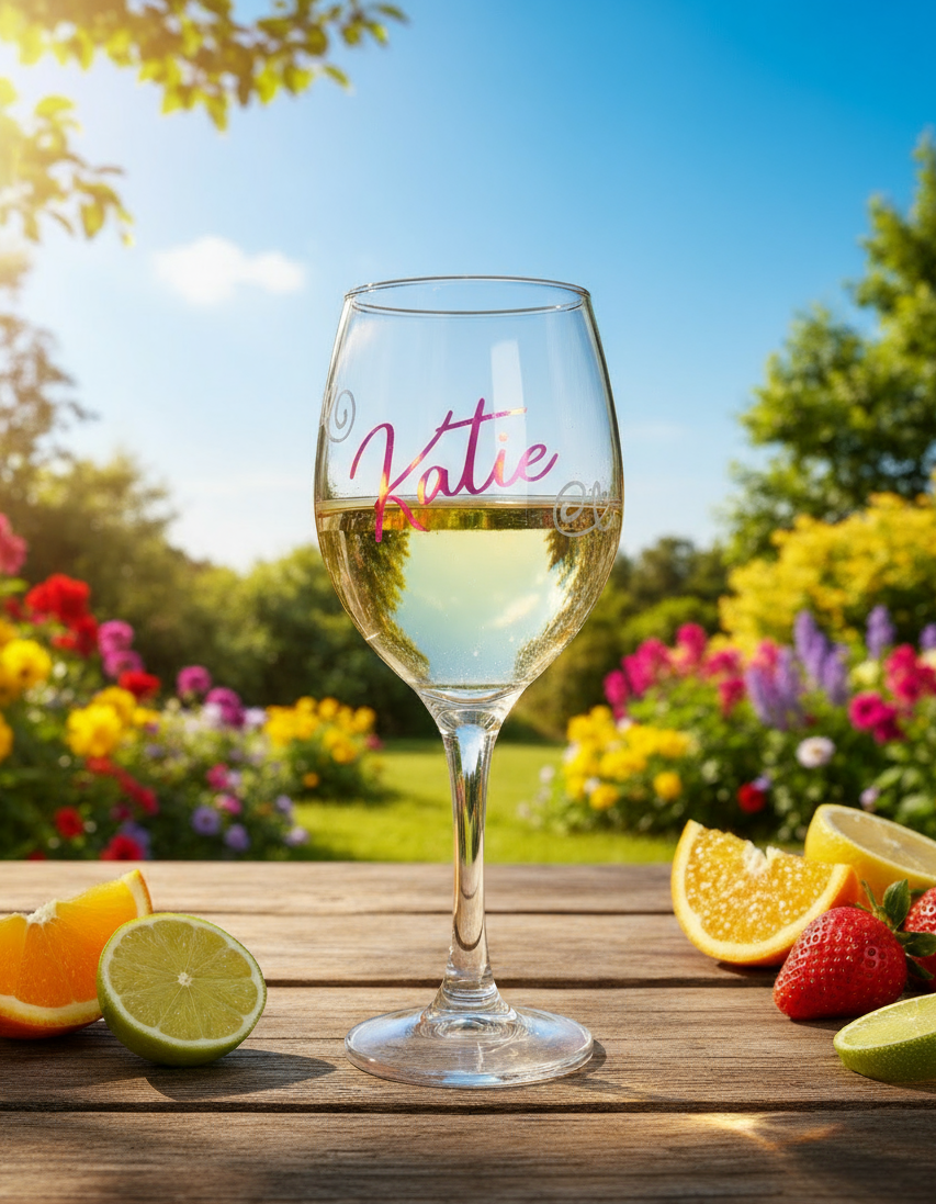 Personalised Luxury Wine Glass | Custom Name Birthday Gift
