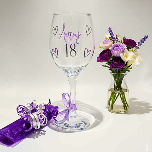 Personalised 18th Birthday Wine Glass | Custom Age Milestone Gift